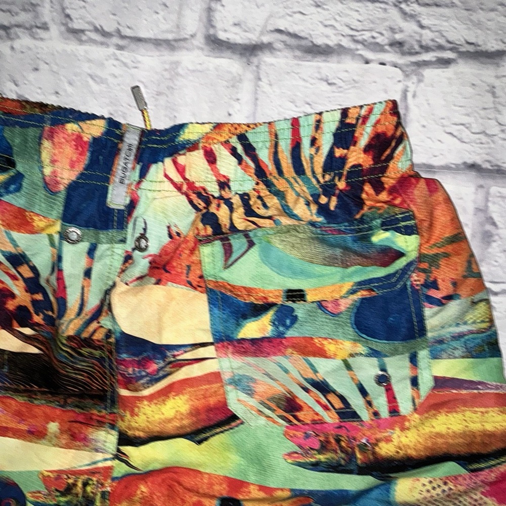Mens Large Bugatchi Uomo paisley swim trunks shorts lined - Picture 3 of 6
